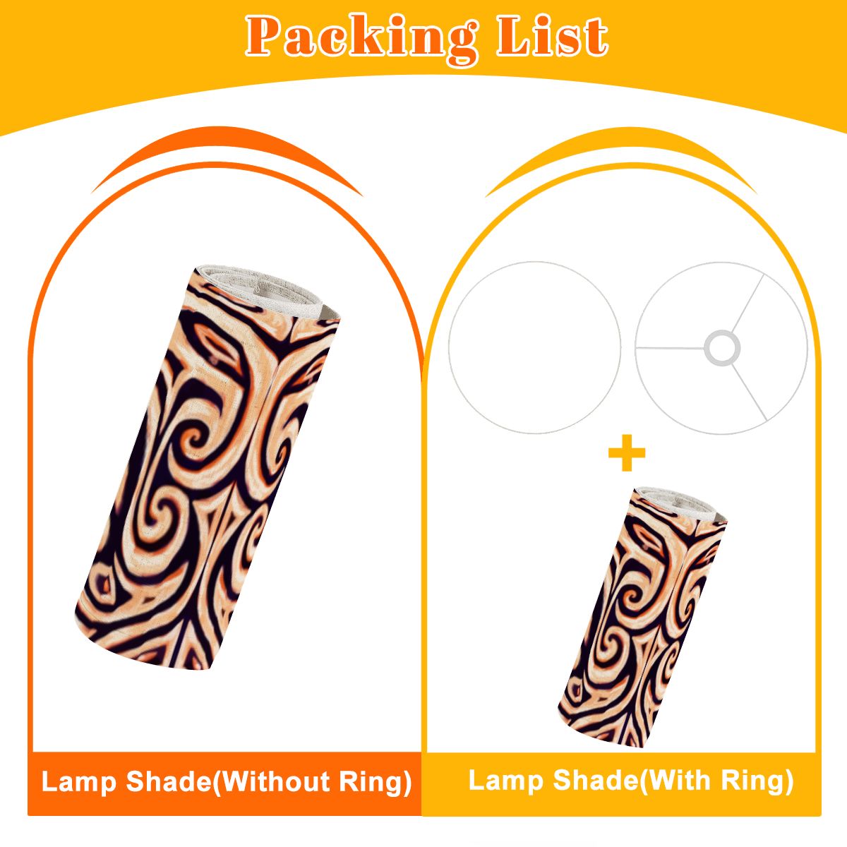 Pacific Tribal Lamp Shade with Ring, 9" Height x 11" Diameter Linen Drum Lampshade